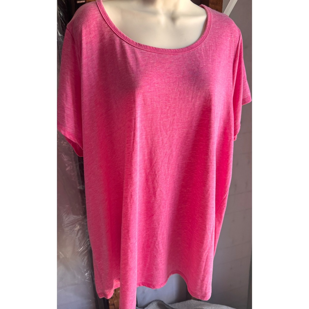 RBX Active Pink Mineral Wash Short Sleeve Tee Plus Size 3X CR2114XR4